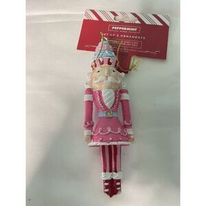 Christmas Pastel Pink NUTCRACKER ornament Cupcake 4" Candy Icing Resin Decor NEW